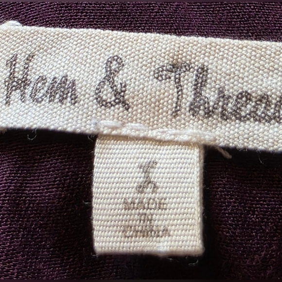 Hem And Thread Lacey Fitted Dress, Plum Colour, Cotton Blend, Lg - Picture 10 of 10